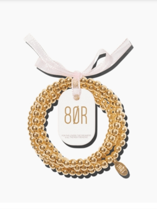8 Other Reasons Jewelry - 8 Other Reasons Gold Beaded Stackable Bracelet Set (5)